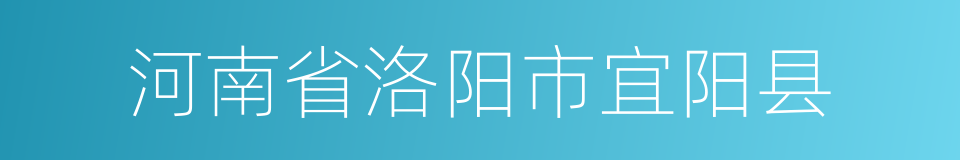 河南省洛阳市宜阳县的同义词