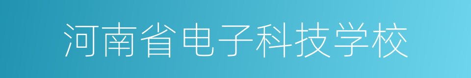 河南省电子科技学校的同义词