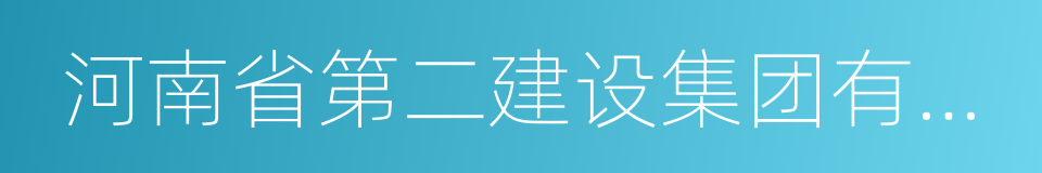 河南省第二建设集团有限公司的同义词