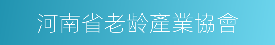 河南省老龄產業協會的同義詞