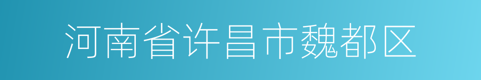 河南省许昌市魏都区的同义词