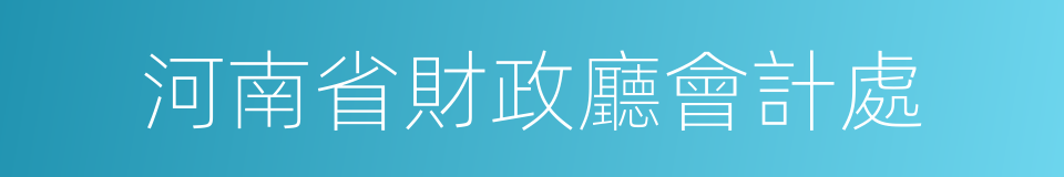 河南省財政廳會計處的同義詞