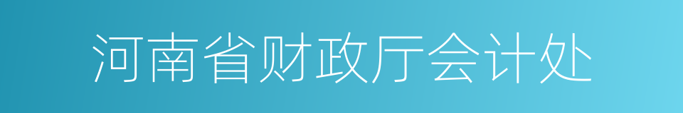 河南省财政厅会计处的同义词