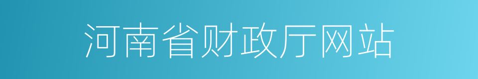 河南省财政厅网站的同义词
