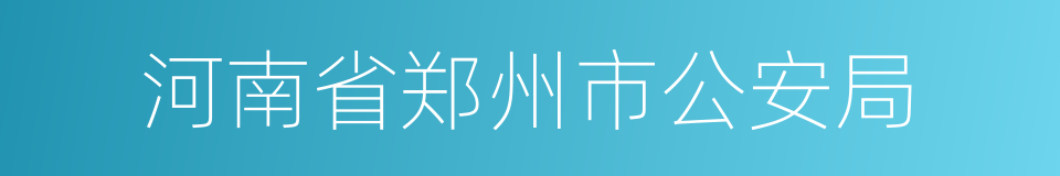 河南省郑州市公安局的同义词