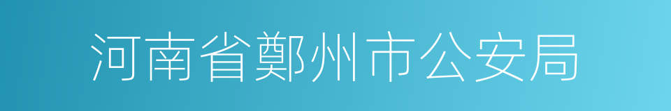 河南省鄭州市公安局的同義詞