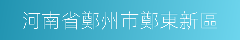 河南省鄭州市鄭東新區的同義詞