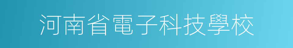 河南省電子科技學校的同義詞