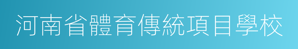 河南省體育傳統項目學校的同義詞