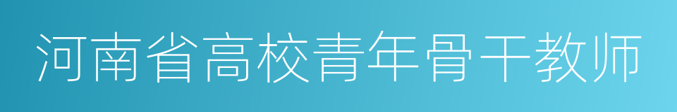 河南省高校青年骨干教师的同义词