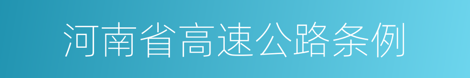 河南省高速公路条例的同义词