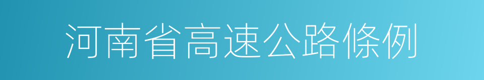 河南省高速公路條例的同義詞