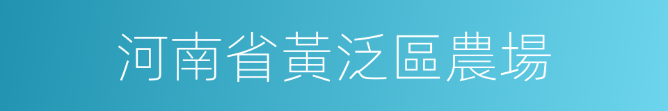 河南省黃泛區農場的同義詞