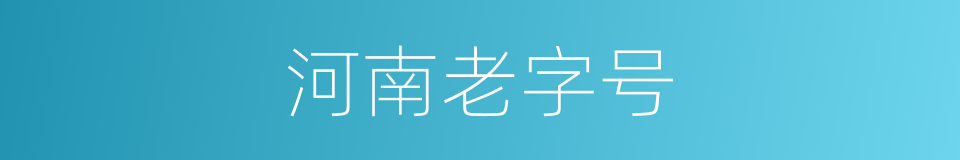 河南老字号的同义词