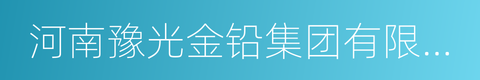 河南豫光金铅集团有限责任公司的同义词