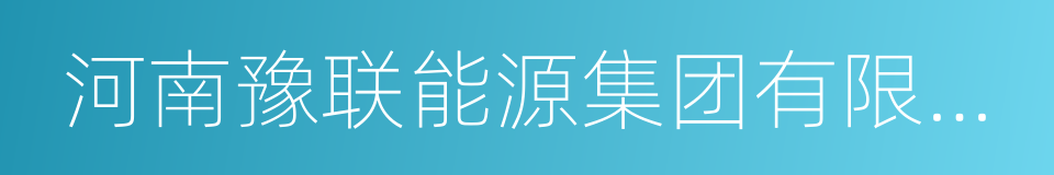 河南豫联能源集团有限责任公司的同义词