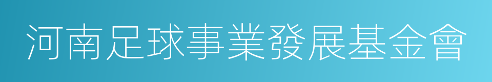 河南足球事業發展基金會的同義詞