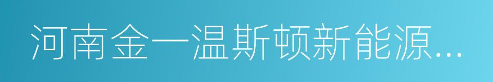 河南金一温斯顿新能源电池制造有限公司的同义词