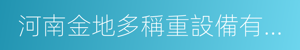 河南金地多稱重設備有限公司的同義詞