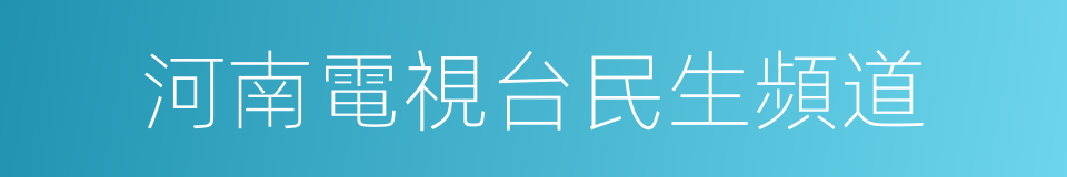 河南電視台民生頻道的同義詞