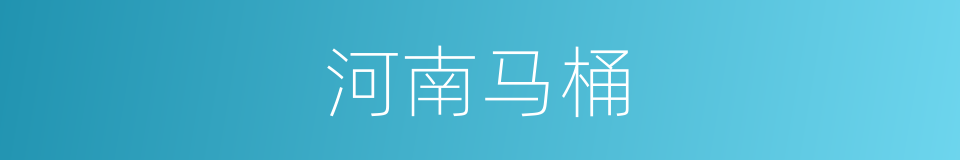 河南马桶的同义词