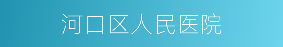 河口区人民医院的同义词