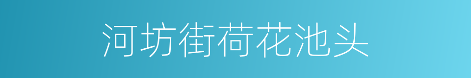 河坊街荷花池头的同义词