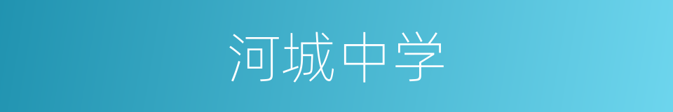 河城中学的同义词