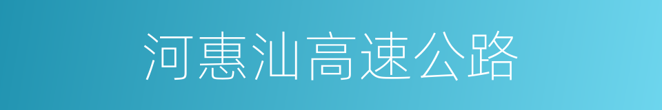 河惠汕高速公路的同义词