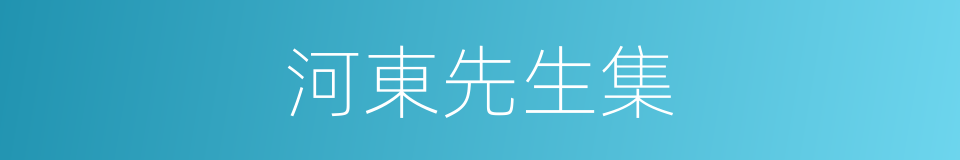 河東先生集的同義詞