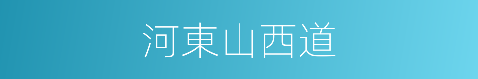 河東山西道的同義詞