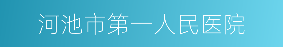 河池市第一人民医院的同义词