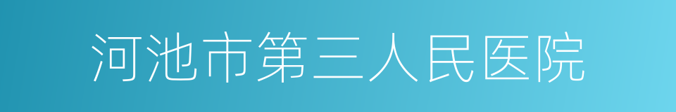 河池市第三人民医院的同义词