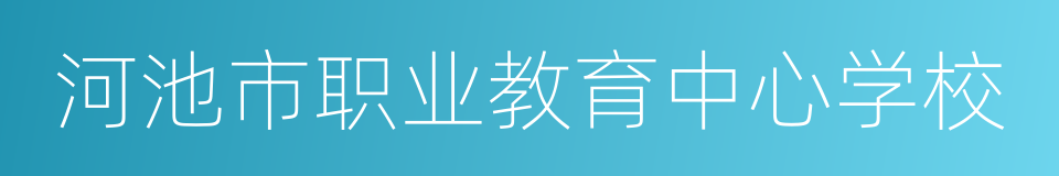 河池市职业教育中心学校的同义词