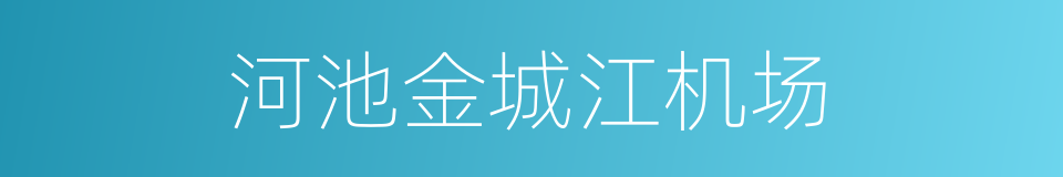 河池金城江机场的同义词