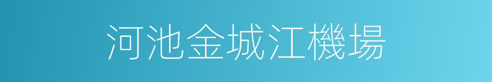 河池金城江機場的同義詞