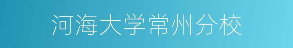 河海大学常州分校的同义词