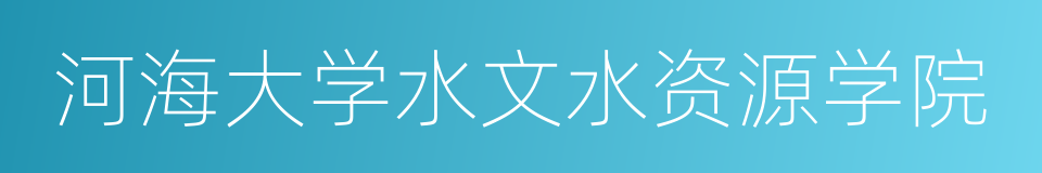 河海大学水文水资源学院的同义词