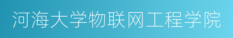 河海大学物联网工程学院的同义词