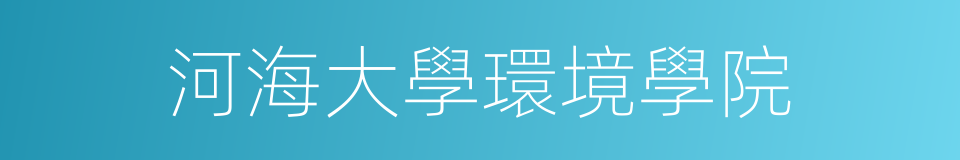 河海大學環境學院的同義詞