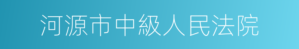 河源市中級人民法院的同義詞