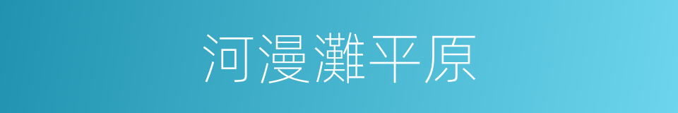 河漫灘平原的同義詞