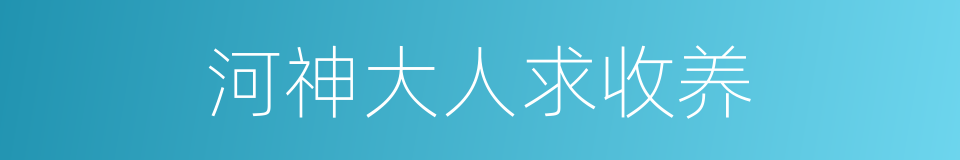 河神大人求收养的同义词