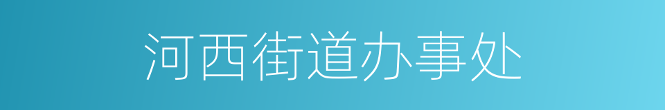 河西街道办事处的同义词