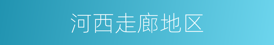 河西走廊地区的同义词
