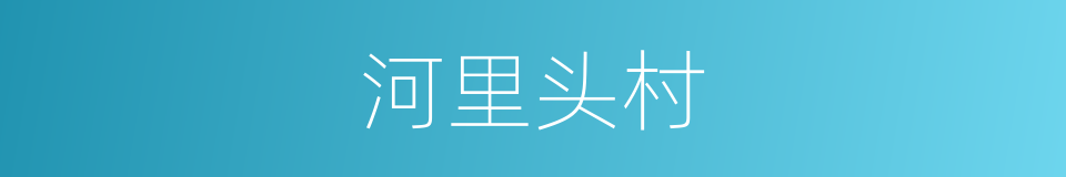 河里头村的同义词
