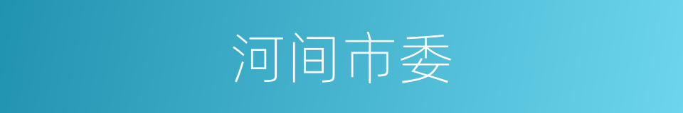 河间市委的同义词