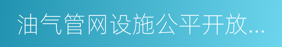 油气管网设施公平开放监管办法的同义词