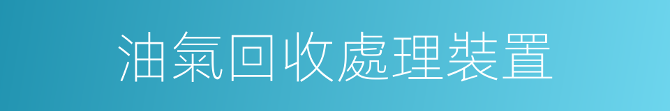 油氣回收處理裝置的同義詞