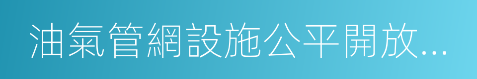 油氣管網設施公平開放監管辦法的同義詞